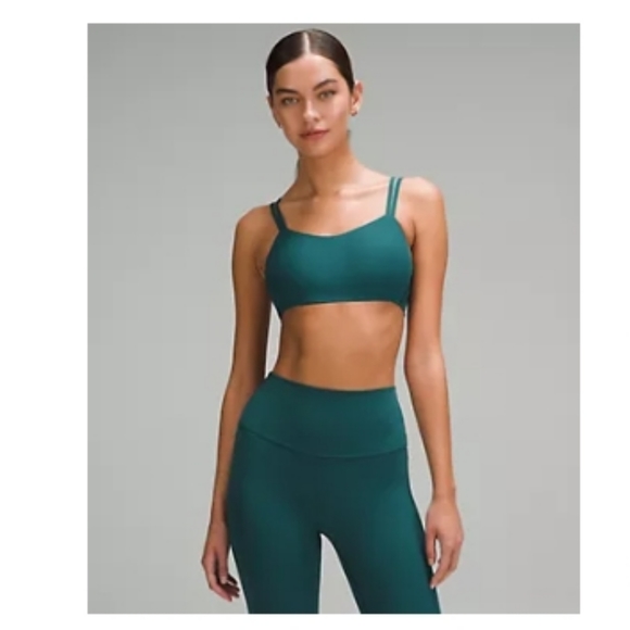 lululemon athletica Other - Lululemon Like a Cloud Ribbed Bra Size 12 Storm Teal